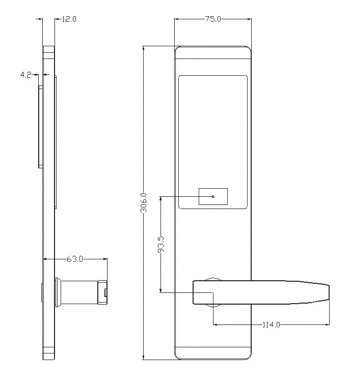 Hotel Security 13.56mhz M1 Card Mifare Electronic lock Sytem