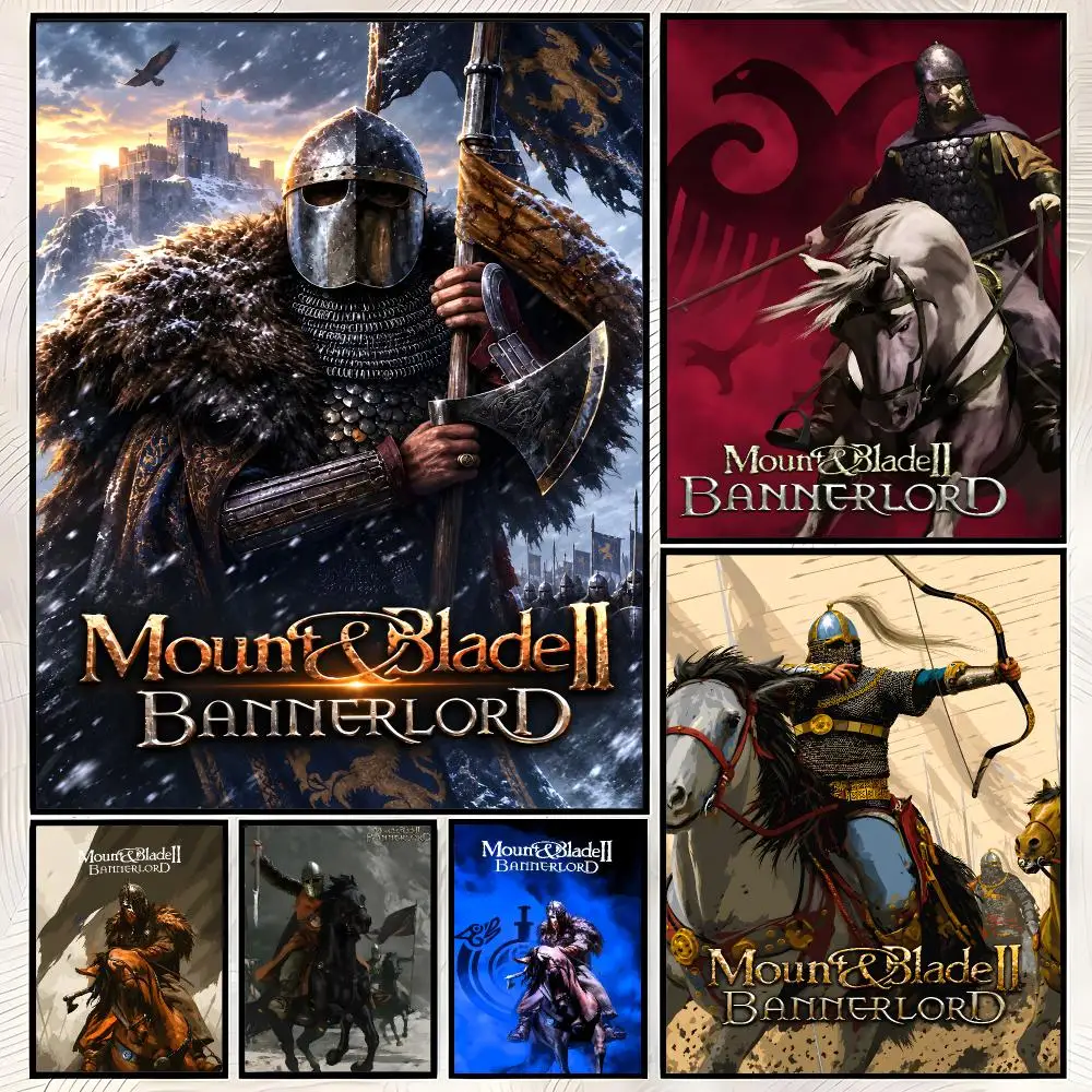 Game Medieval Mount Blade II Poster Self-Stick HD PP paper Wall Art  Waterproof Decor for Bedroom, Living Room，Gift