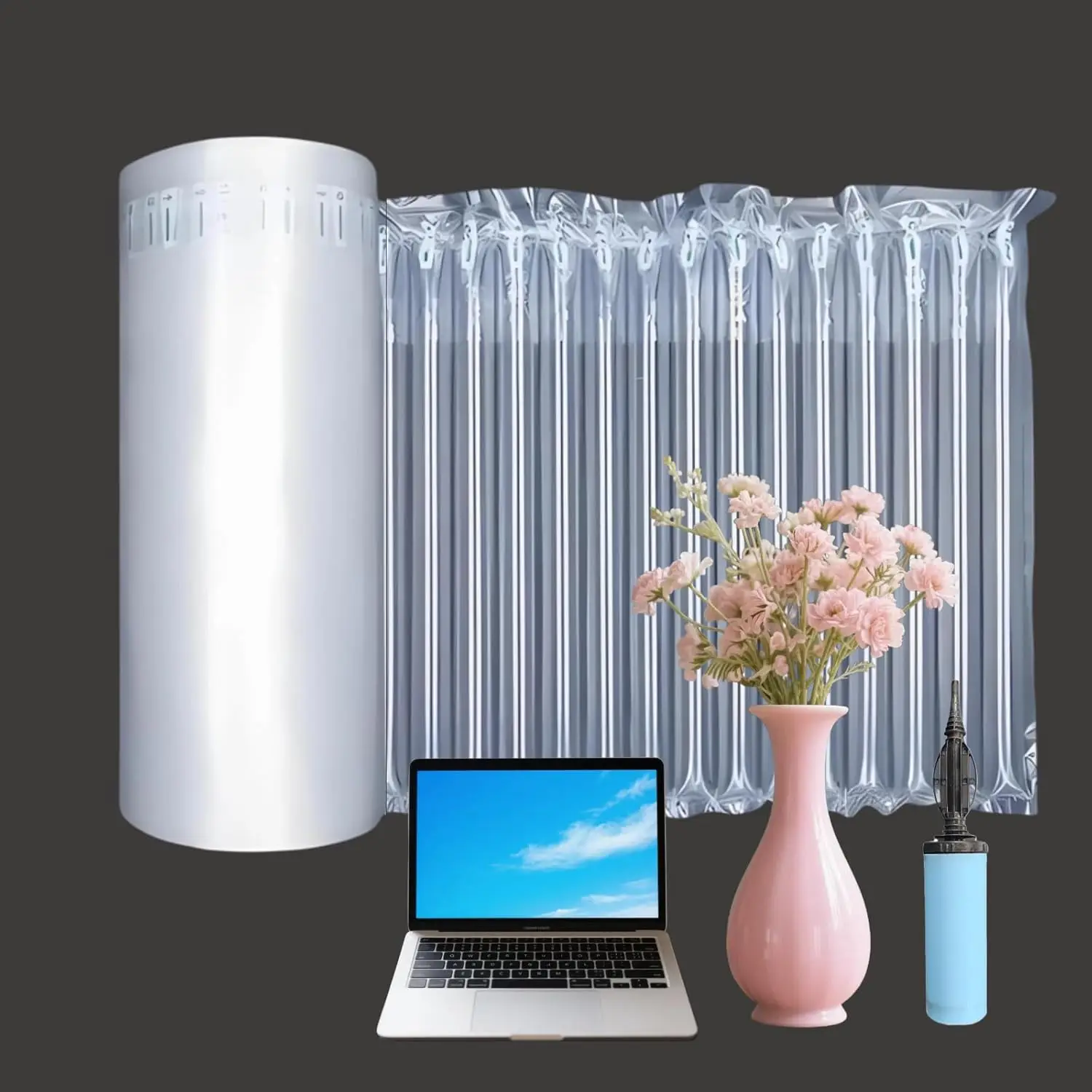 Large Bubble Cushioning Wrap 15.7" x 262 Ft Inflatable Air Pillow for Shipping Packing Moving Heavy Duty Eco-Friendly