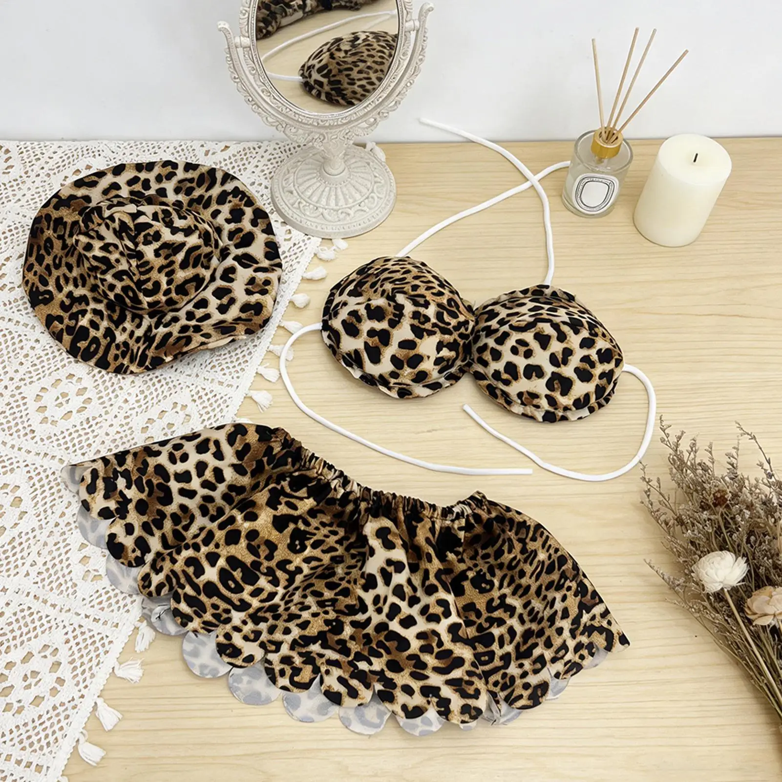 Porch Goose Summer Outfit With Hat Sunglasses Leopard Bikini Summer Porch Goose Funny Outfit For Garden Parties Festivals Events