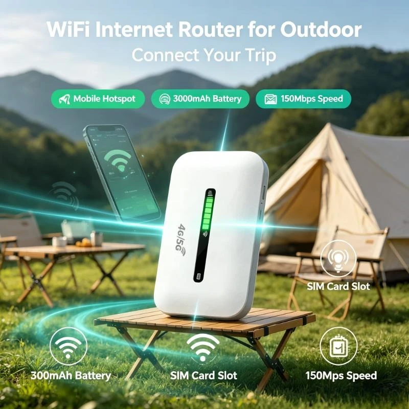 2026 New 4G LTE WiFi Mobile Hotspot 150Mbps Wireless Router 3000mAh Battery SIM Card Slot Internet Device for Home Trip Office