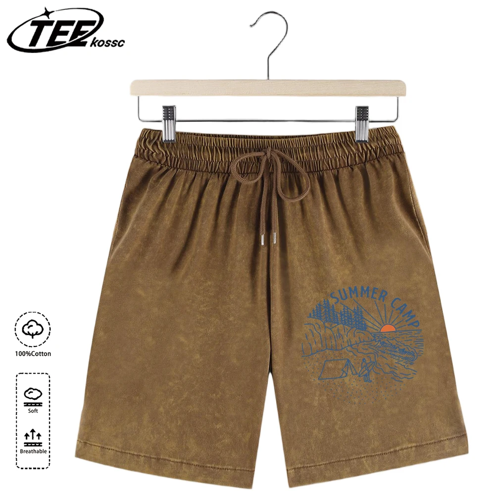 

Летние шорты унисекс с пляжным принтом, модные, универсальные, из тонкого хлопка, в стиле ретро, спортивные, повседневные, прохладные