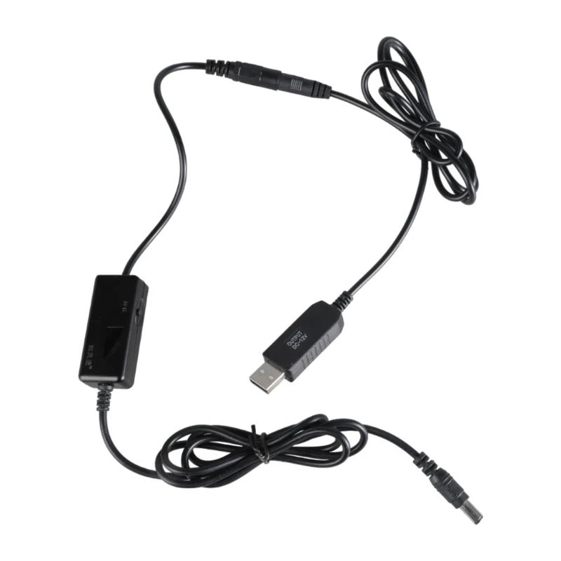 87HD USB 5V3A to DC5.5x2.1mm 12V Power Supply Cable Line Adjust Cord Wire