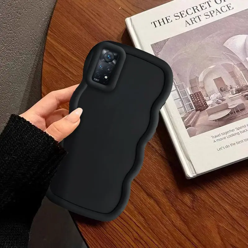 ملاحظة 11Pro جديد متموج الشكل الحبل سيليكون جراب هاتف ل Redmi نوت 11 11SE 11S 11Pro 10 10Lite 10S 9 9Pro 8 7 7S غطاء