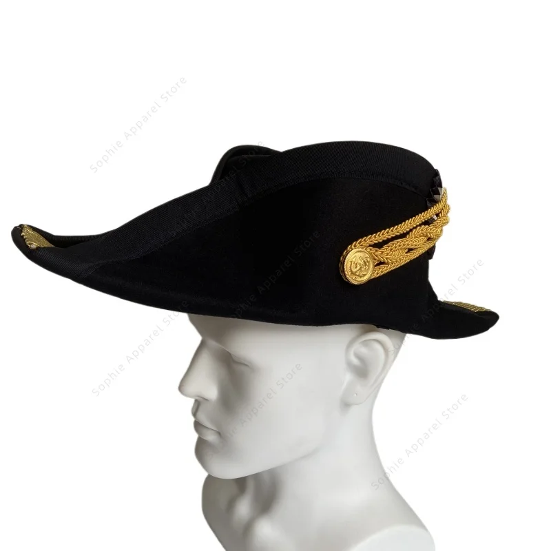 19세기 독일 해군 장교 비코르네 모자 재현 역사적 복제품 유럽 나폴레옹 전쟁 해군 장교 코크드 햇