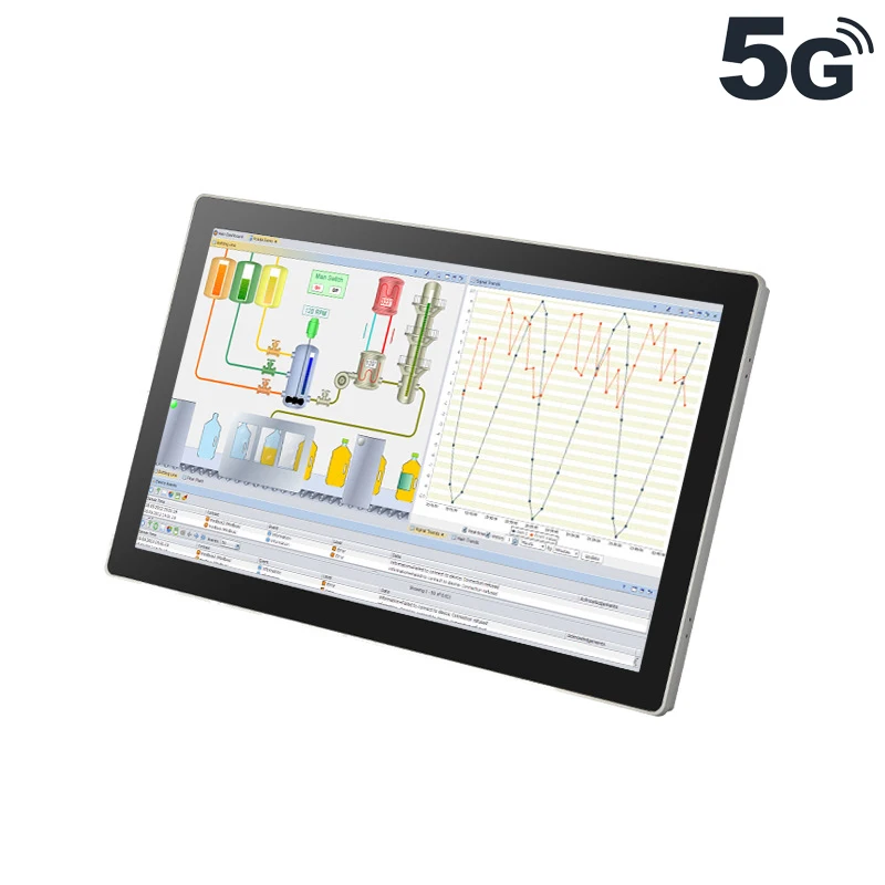 PC industriale touch panel senza ventola abilitato da 21,5" 5G Computer industriale incorporato tutto in uno Windows 10 Core i7 8560U i5 1165G7