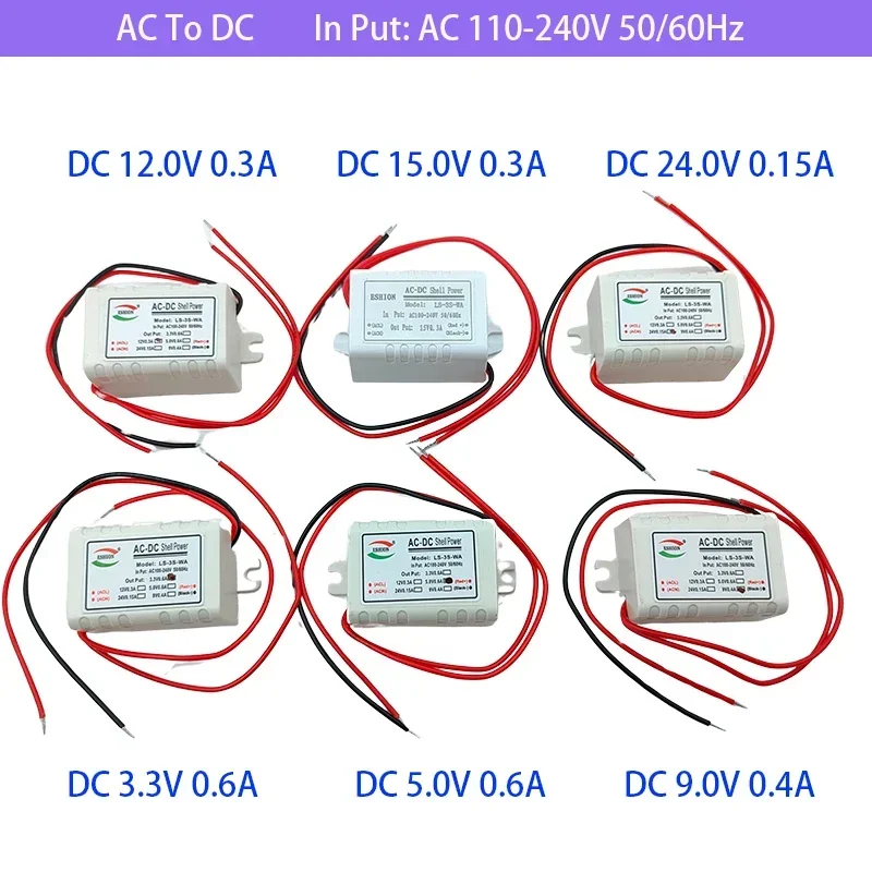 AC to DC Converter Step-down Power Supply Module AC110V 220V 230V To DC 3V 5V 9V 12V 15V 24V 3W Led Isolated Voltage Stabilized