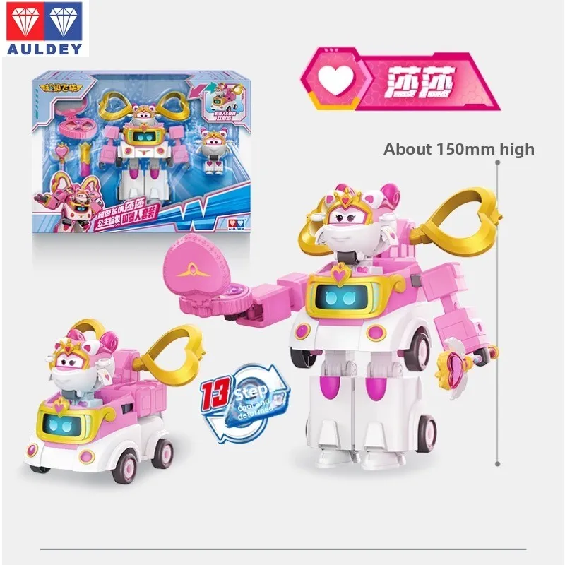 Auldey ¡Vamos! Super Wings Robo Car Toys - Figuras de acción de robot transformables (Jett, Marty, Sasha, juego de vehículos Mecha) para niños
