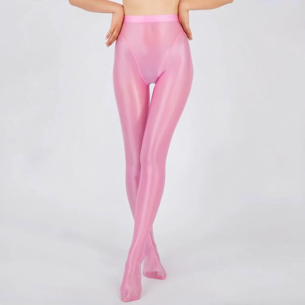Women's High Waist Yoga Pantyhose Leggings Candy Color Glossy Tights Pencil Pants Silky Smooth Thin Sheer See Through Pantyhose
