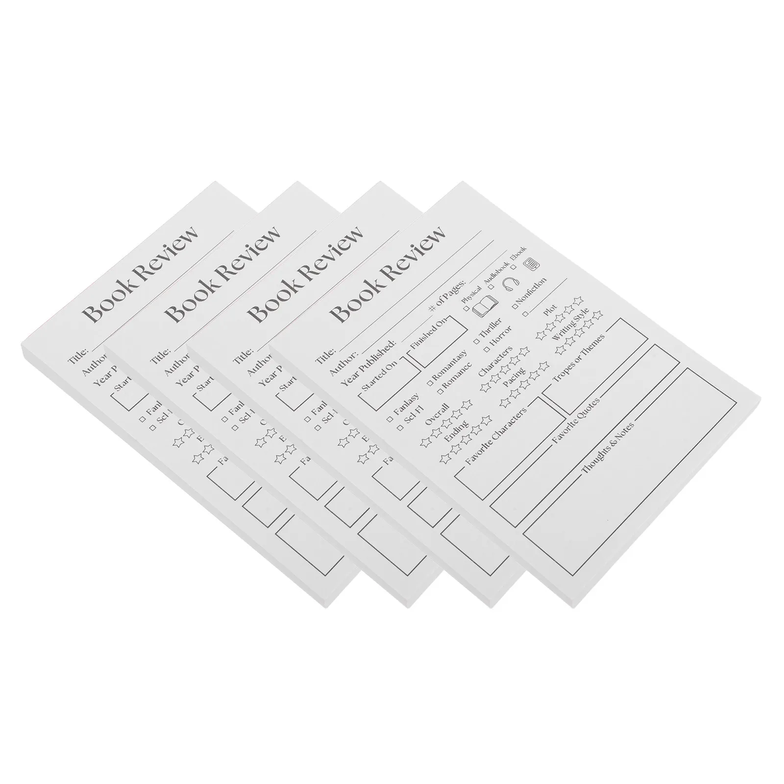 400Pcs Book Review Notecard Set Reading Tracking Cards Book Tracker Log Journal Review Notes Teacher Gifts Classroom