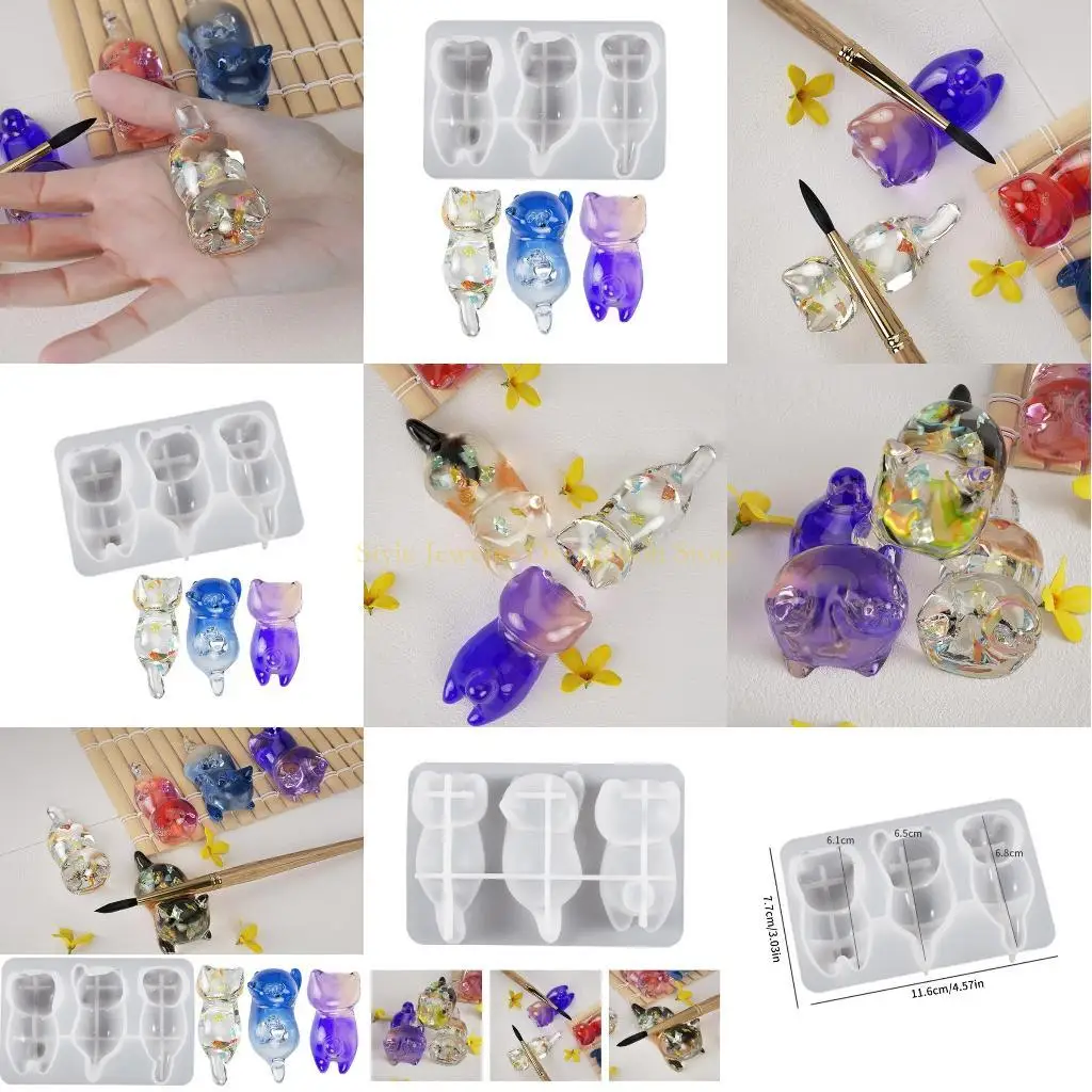 

D46E Pendant Moulds Keychain Molds Clay Mould DIY Jewelry Making Tool Silicone Material Hand Making Tools
