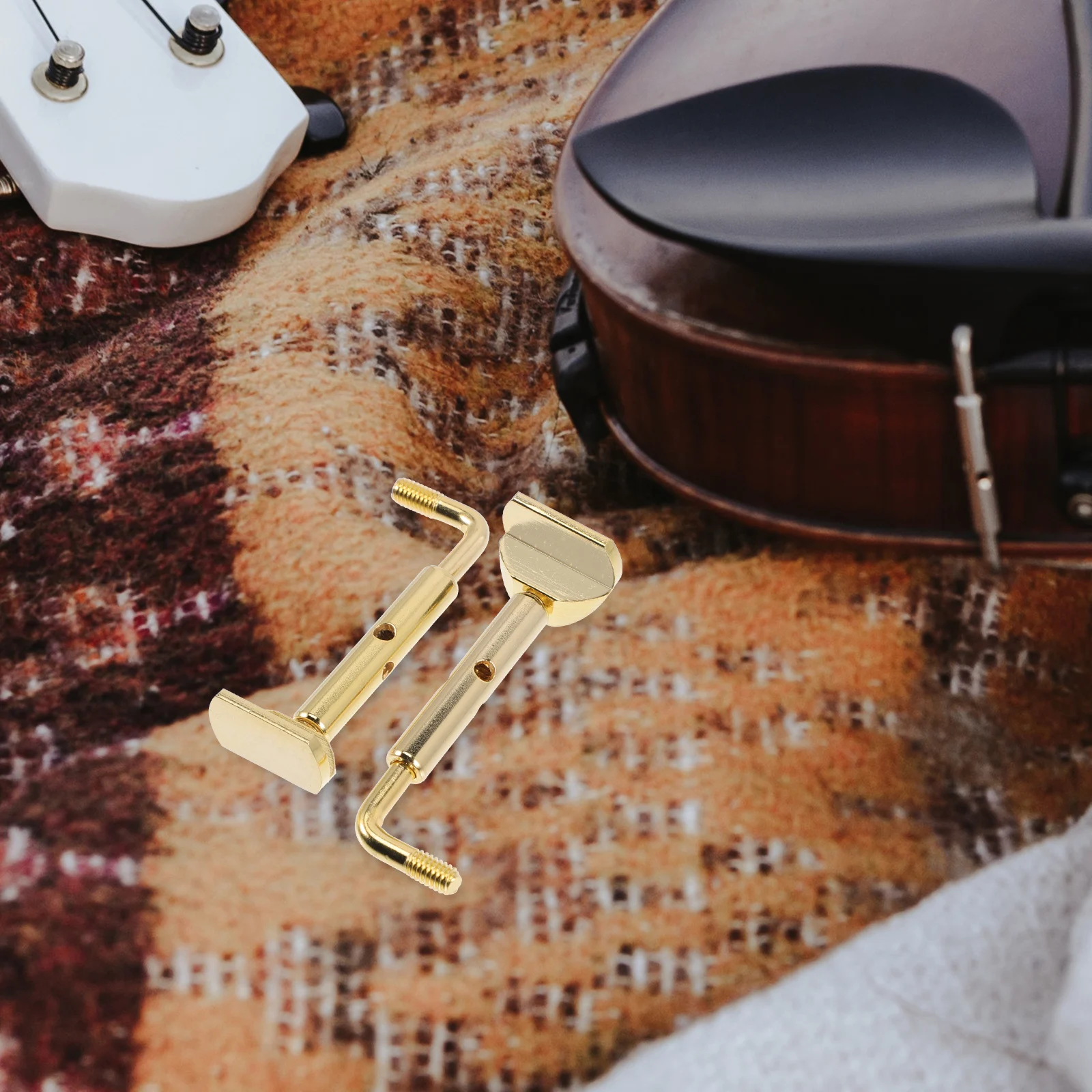 

2pcs Brass Violin Chin Rest Screws Stable Durable Metal Accessories Strong Support Prevent Movement Long Lasting Black