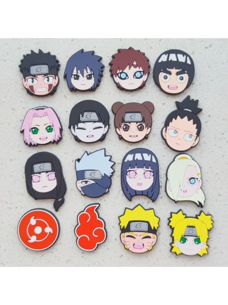 Naruto chaussure boucle accessoires Sasuke Uzumaki Naruto Kakashi dessin animé adulte universel amovible accessoires cadeau en gros