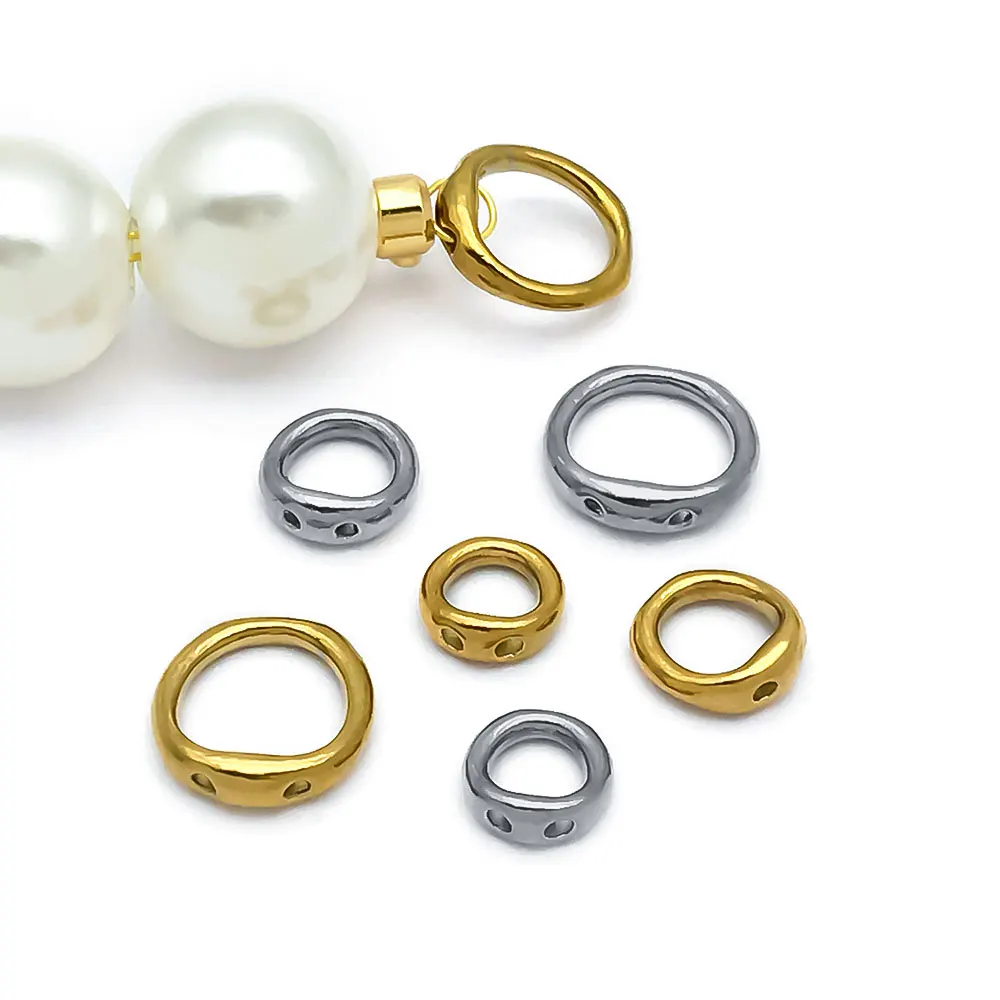 20pcs Stainless Steel Clasps End Connectors Hooks 5 6 8mm Gold Wire Guard End Clasp Jump Rings for DIY Jewelry Making Supplies