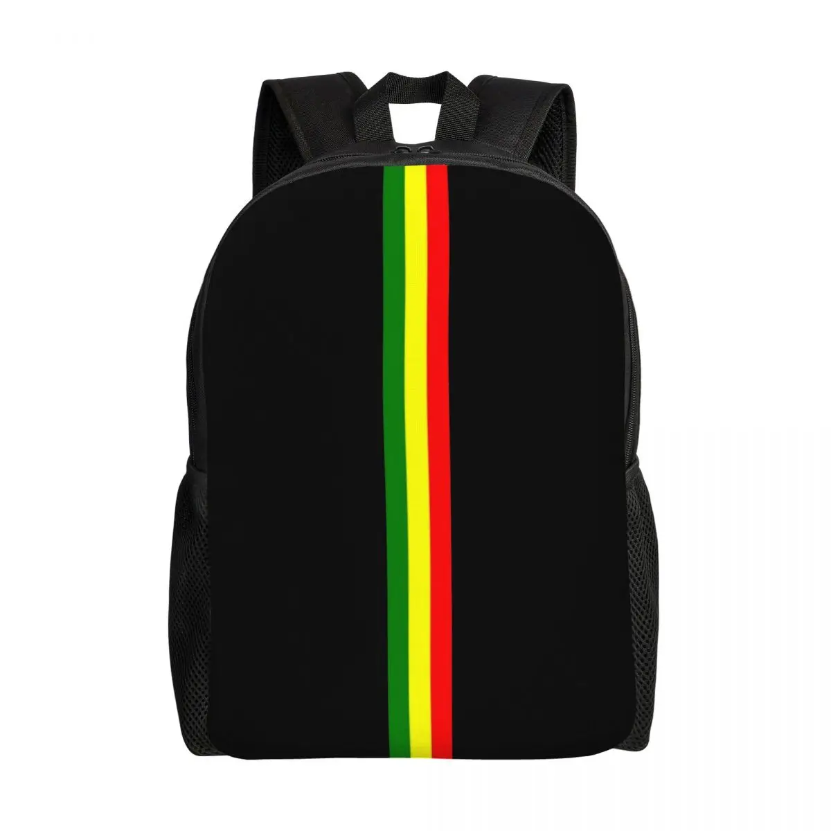 Custom Rasta Stripe Rasta Backpacks for Boys Girls Jamaican College School Travel Bags Men Women Bookbag Fits 15 Inch Laptop