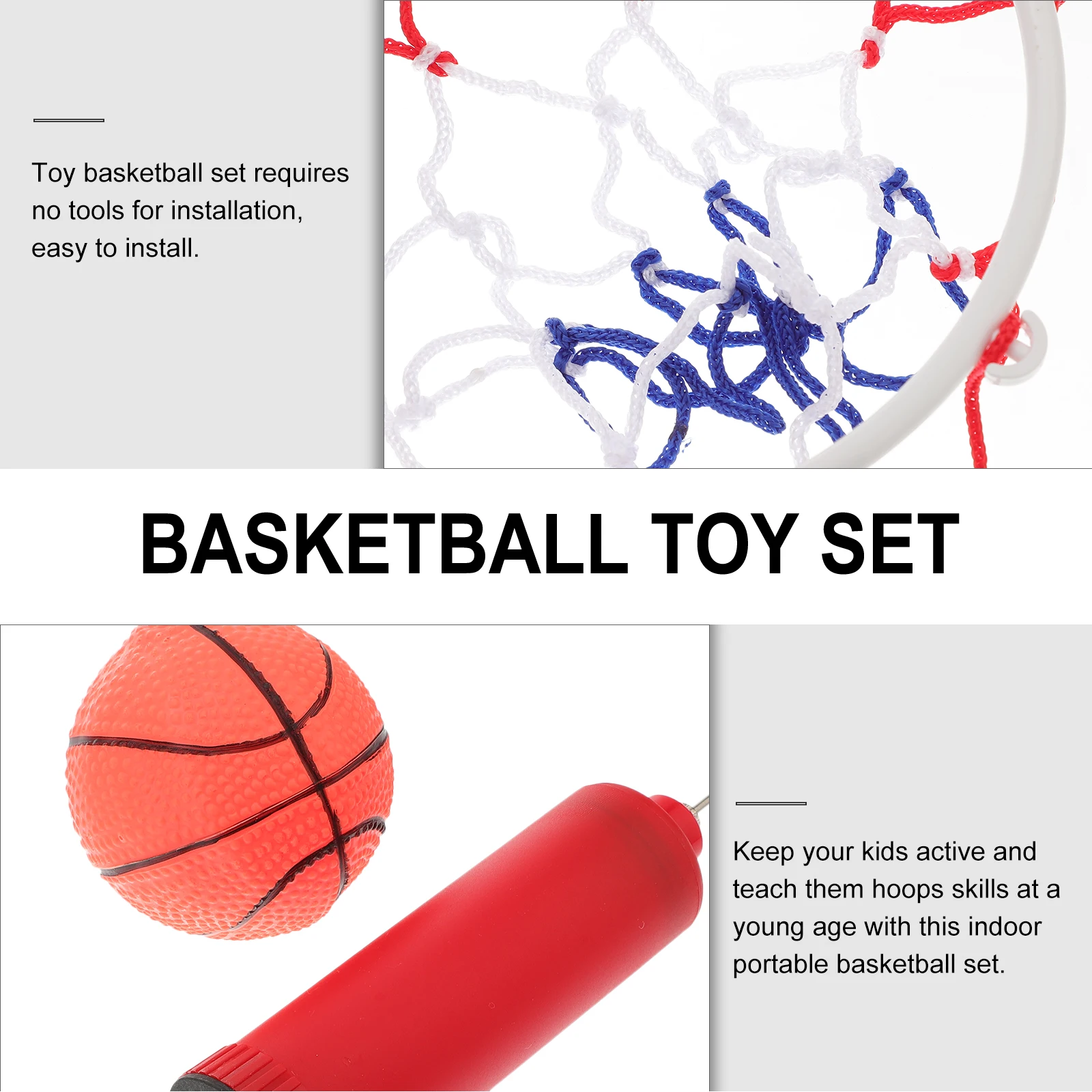 

1 Set of Wall Mounted Kids Basketball Board Mini Basketball Netball Indoor Basketball Play Set (Colorful)