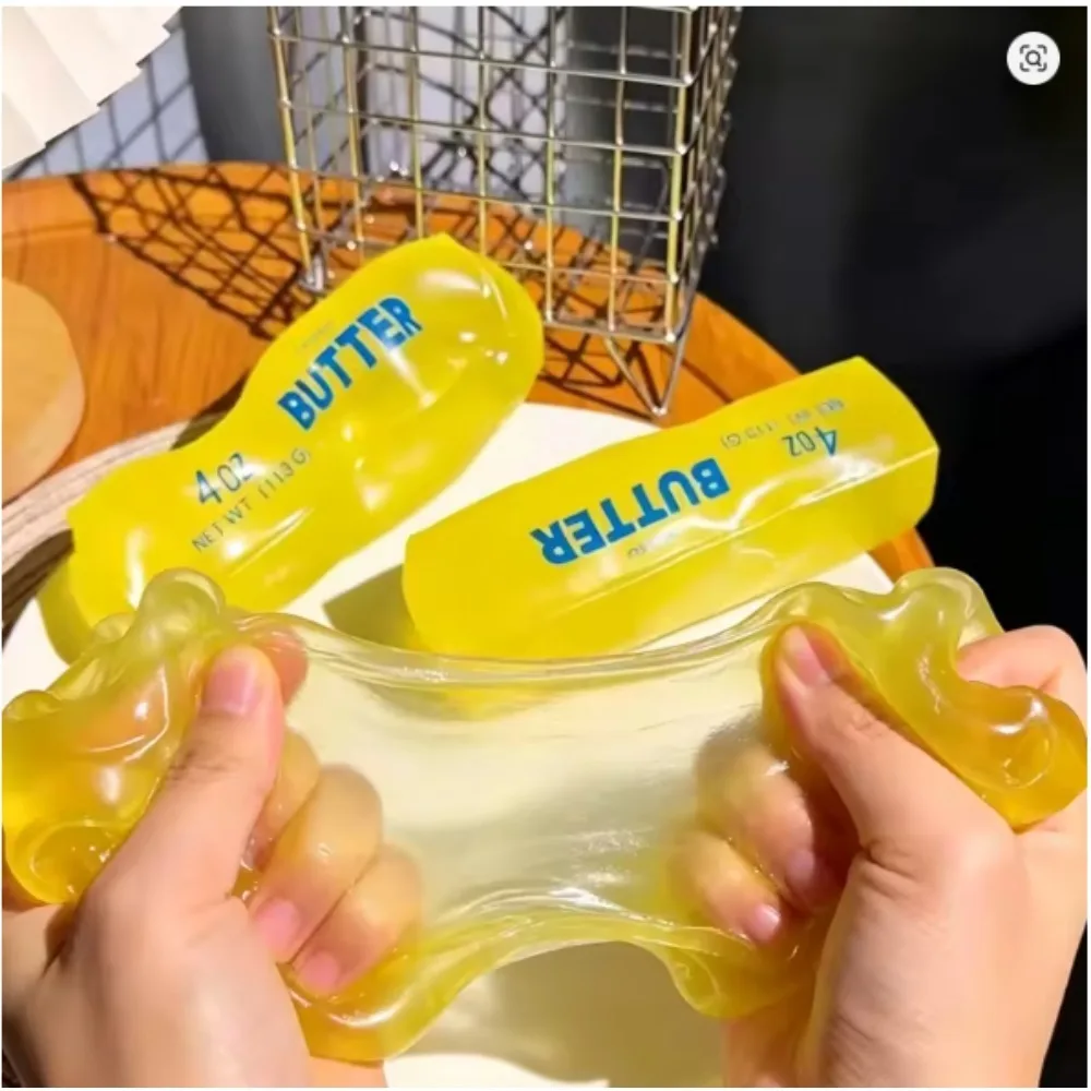 New Squishy Simulated Butter Squeeze Toy Soft Stress Relief Slow Rebound Relax&Decompress&Knead Butter Bread Pinching Ornament