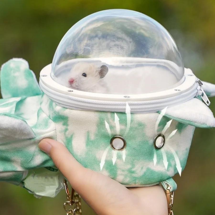 1 set of pet hamster backpack, easy to carry handbag satchel, guinea pig comfortable small pet bag, perfect for taking your pet view 2