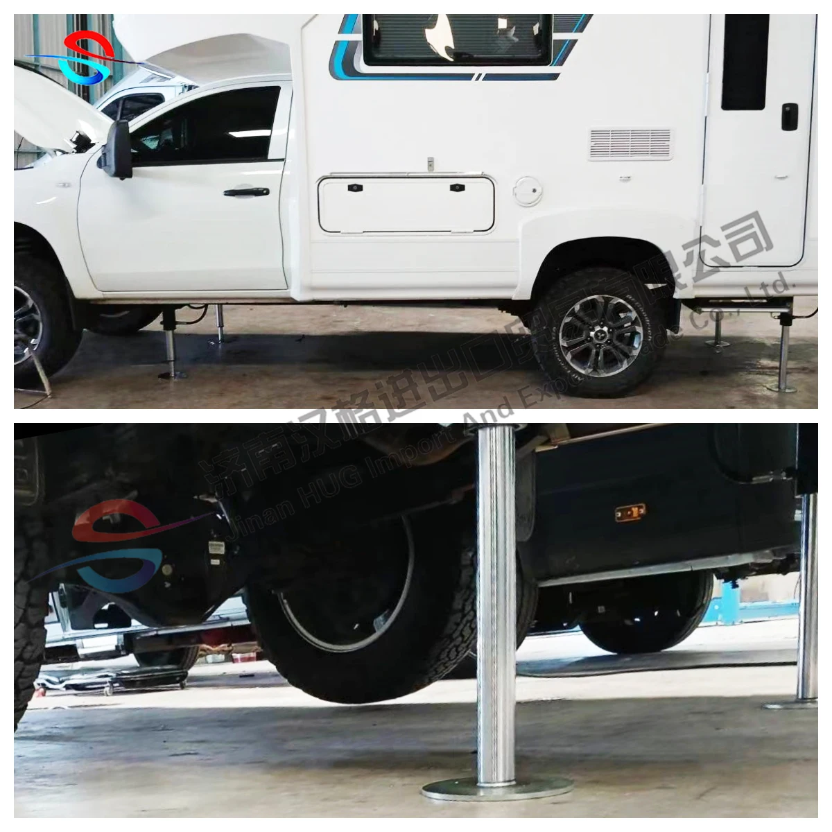 Hydraulic RV Leveling System, Heavy Duty Steel, Double Acting Hoist Kit, Automatic Piston Cylinder, 100kg Lift for Motorhome