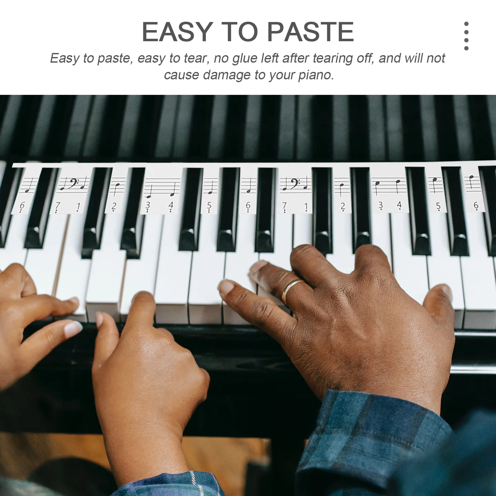 

2 Pcs Piano Keyboard Sticker Stickers for Adults Introductory Music Instrument Supplies Decal Synthetic Paper 88-key Label
