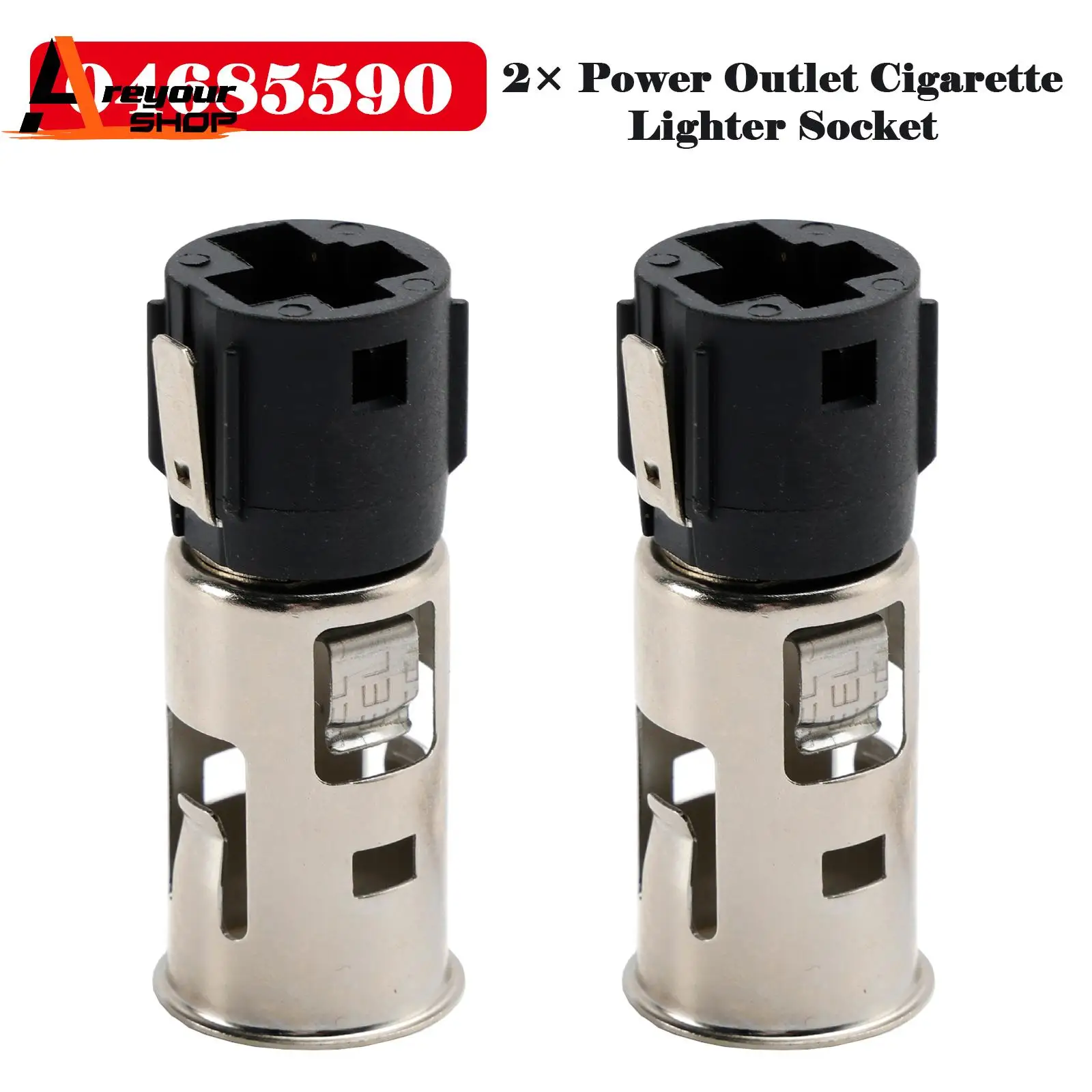 2× Power Outlet Cigarette Lighter Socket 04685590 for Dodge Ram