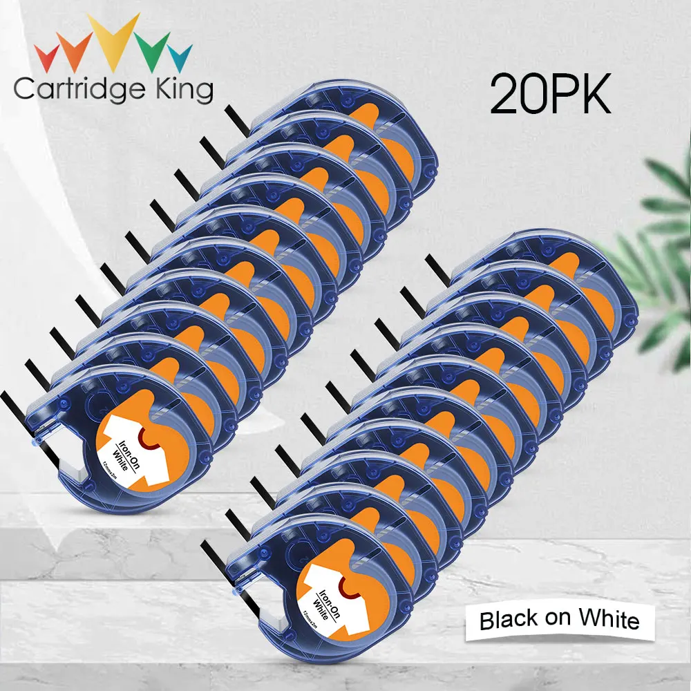 

10PK/20PK for Dymo Tape 12mm 18769 18773 18777 Dymo LT Tapes Fabric Iron-on Clothes Label Compatible for Dymo LT100H Labeler