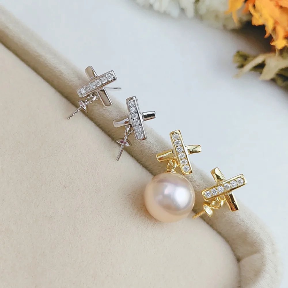 

6 шт. DIY жемчужные аксессуары 925 серебряные серьги-гвоздики пустой держатель, модный золотой серебряный держатель для сережек с круглым стержнем 7-11 мм