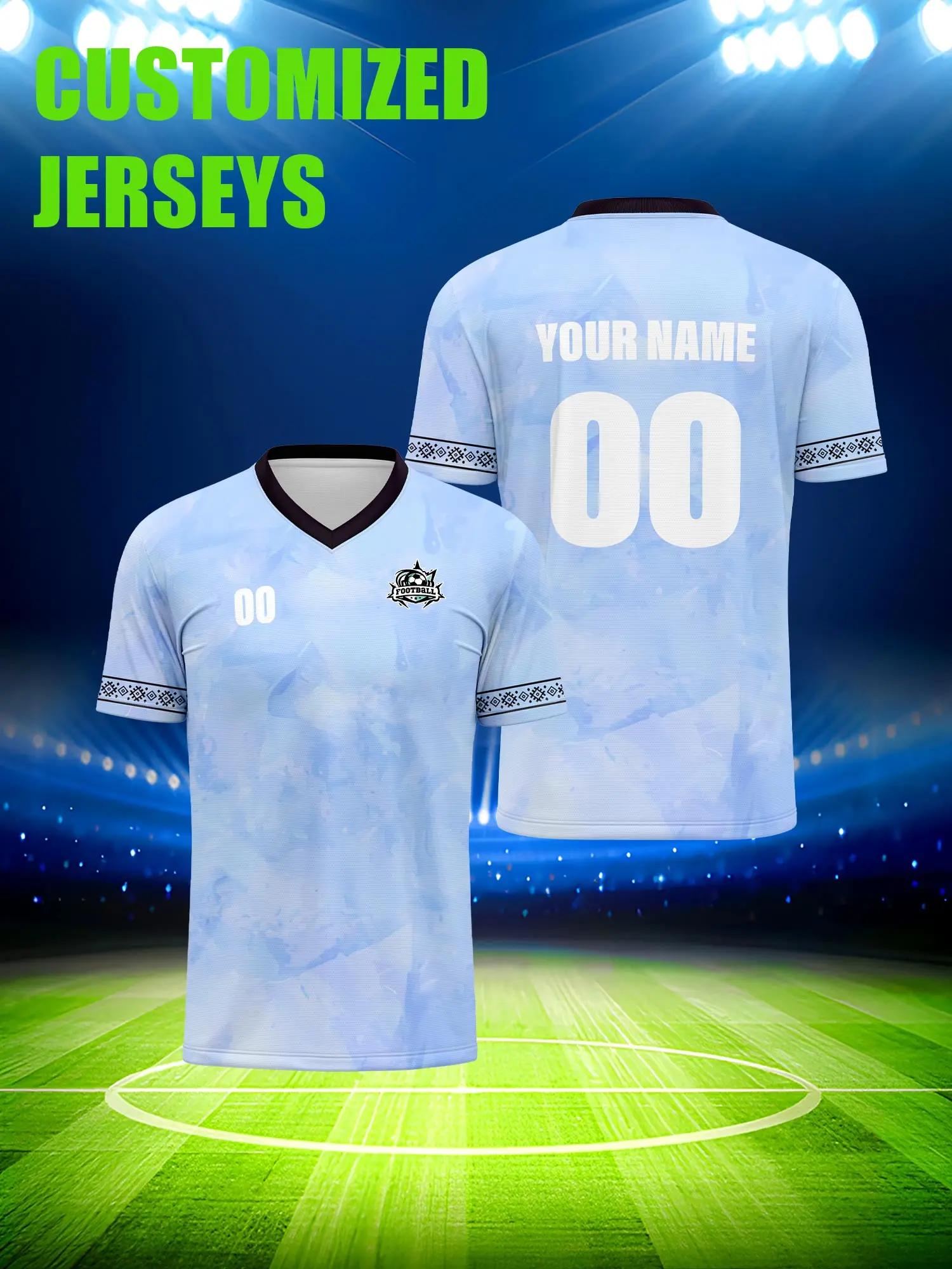 

Футболка для футбола с индивидуальным изображением, номером и именем, модный современный дизайн, комплект для команды.