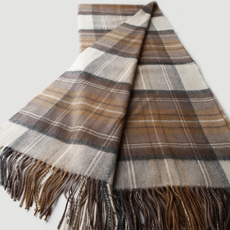 Scottish plaid striped wool cashmere blanket, Home travel camping cover, Autumn and winter hotel warm tassel aircraft blanket