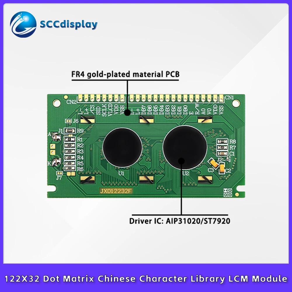 Parallel serial port Chinese character library LCD display Screen JXD12232F High standard 122X32 dot matrix LCM display module