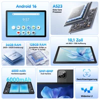 X6L Tablet PC 10.1 Inch IPS Android 16 Octa‑Core 34GB RAM 128GB ROM 6000mAh 5MP+8MP Camera Support 1TB TF Card With Keyboard Mouse Pen Set Australia Local Stock 1‑Year Warranty 2