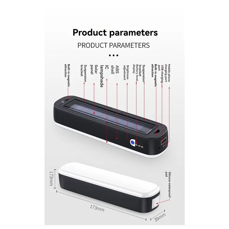 ABJN-3600Mah ชาร์จพลังงานแสงอาทิตย์ Camping โคมไฟ Power Bank 3 โหมด LED เต็นท์แสงโคมไฟทํางานโรงรถ