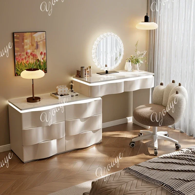 B MX Large Modern Nordic Vanity Table White Aesthetic Beauty Luxury Salon Dresser Bedroom Living Room Mesa Tocador Home Furnitur