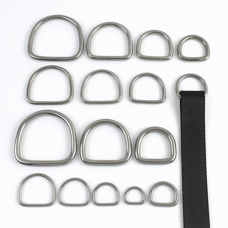

2/5/10Pcs 304# Stainless Steel Buckles Backpack Carabiner Rings Dog Collar Webbing Strap D Ring Hook Hanger Meetee Bag Hardware