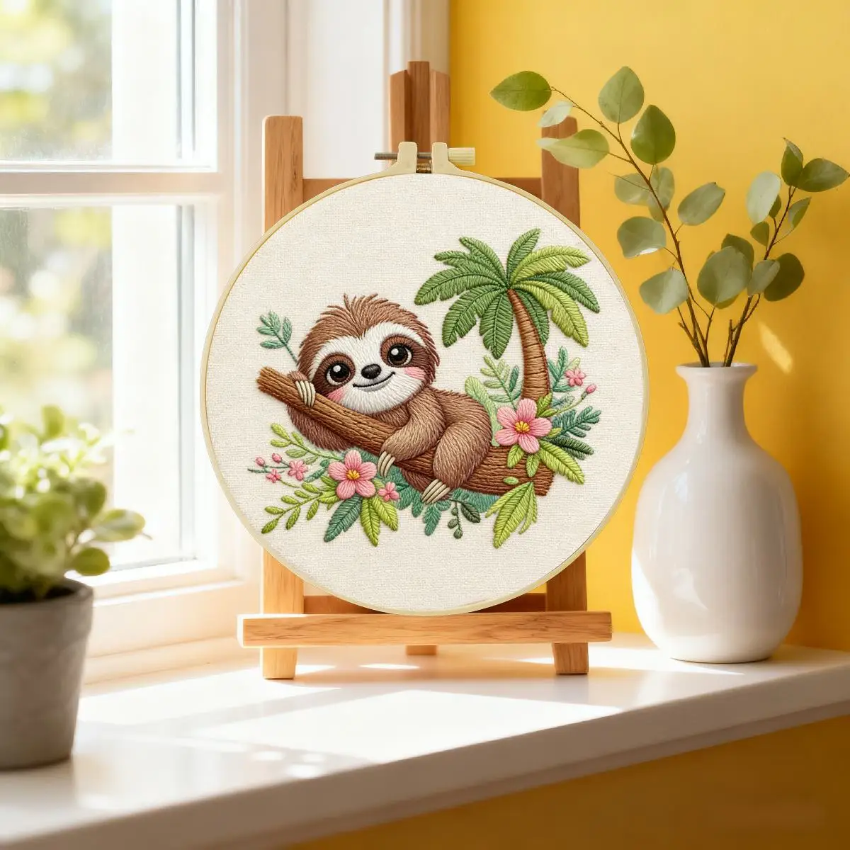 1 Stück 20X20CM/15X15CM 7,87/6,3 Zoll Koala Stickerei Starter-Kit DIY-Kit DIY-Stickerei-Set Handarbeiten Nadelkunst Nähkunst – Detail 2