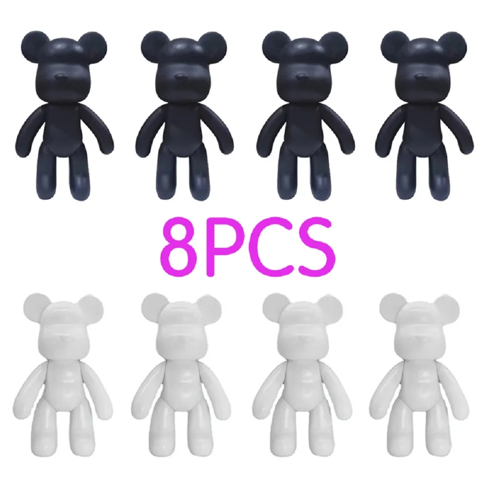 23cm 8pcs Wholesales Bear Handmade Gloomy Bear POPOBE White Blank Vinly Toys for DIY Painted Medicom Toys Collectors