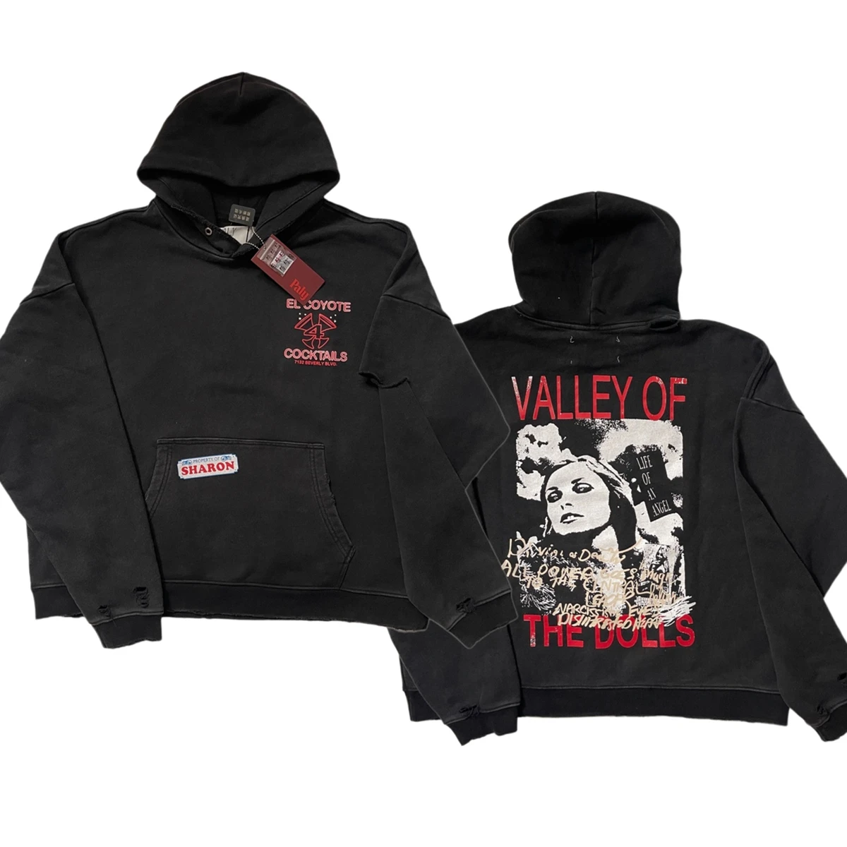 

PALY мытый кристалл украшения ручной работы дырокол толстовка для мужчин женщин Высокое качество винтажный большой пуловер с капюшоном