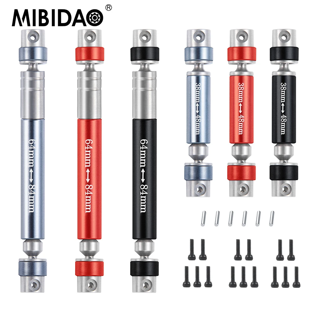 MIBIDAO Stainless Steel & Aluminum Center Drive Shaft for Axial SCX24 Jeep Gladiator AXI00005 1/24 RC Crawler Car Model Parts