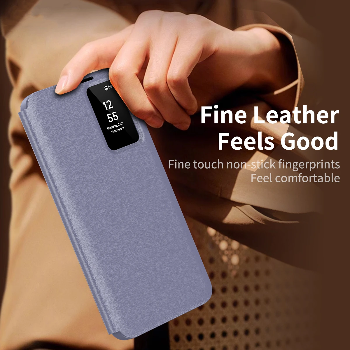 Flip Case for Samsung Galaxy S25 FE ,Luxury Smart Window S-View Leather Wallet Card Cover For Galaxy S25 S24 S23+ S22 Ultra Plus
