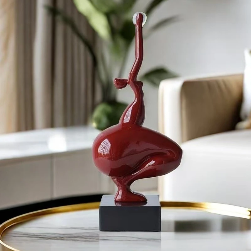 Miniature Resin Sculptures Yoga Girl Statue Figurines Modern Abstract Art Sculpture for Room Bedroom Decoration Accessories