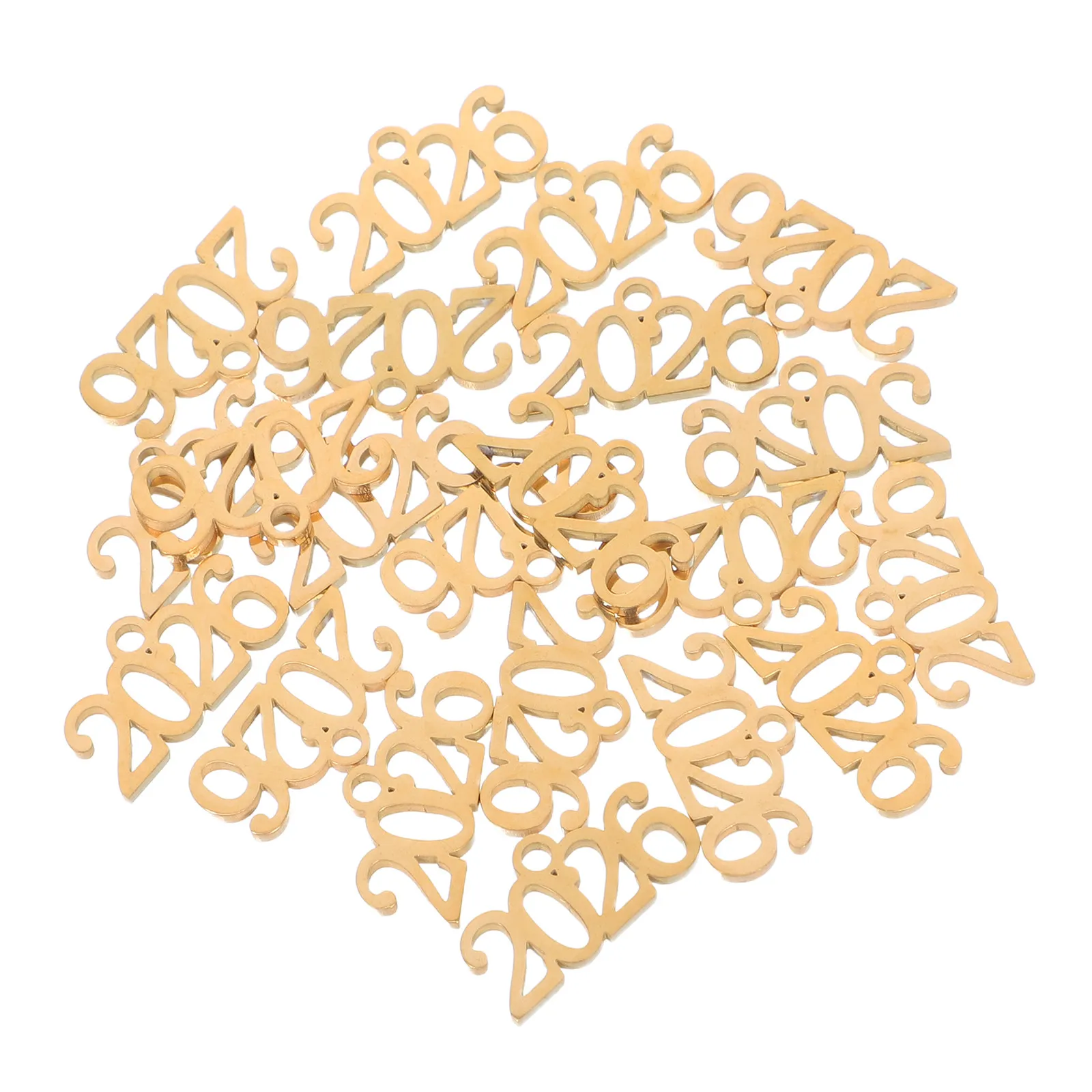 

20Pcs Memorial Pendant Mini Metal Number 2026 Charms DIY Jewelry Making Accessories New Year Christmas Graduation Party