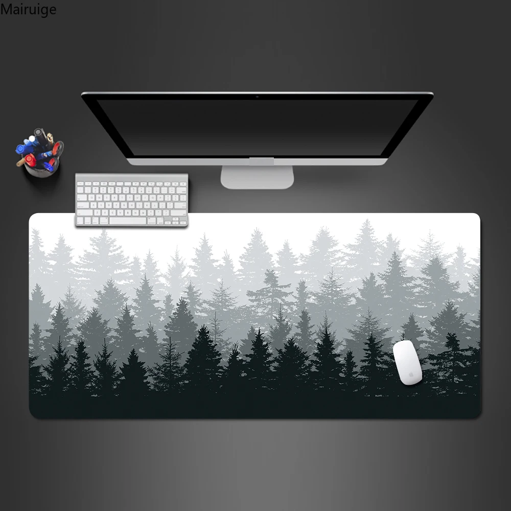 

Коврик для мыши Forest Trees Xxl Gamer, черный коврик для мыши, компьютерные столы, настольный коврик для ПК, офисный ковер, клавиатура для ноутбука, игровые коврики Mause Ped