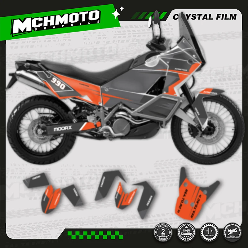 

MCHMFG Motocross Graphics Background Decals Stickers Kit for KTM 2003-2016 ADV990 R S Number Name Custom