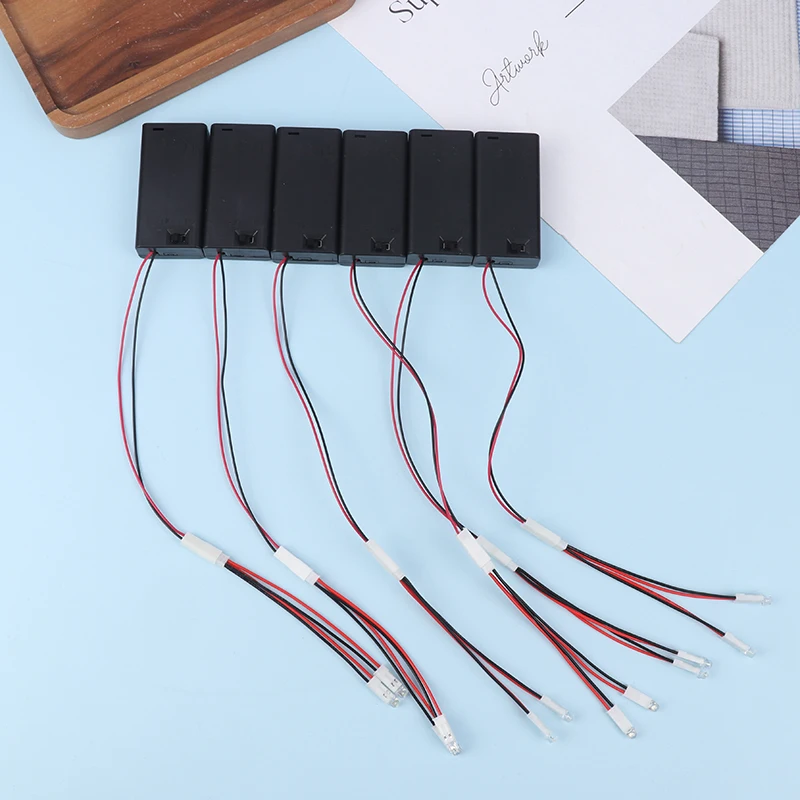 1Set New LED Lamp Beads Small Night Light No. 5 Battery Small Bulb DIY Creative Model Light Battery Holder With ON-OFF Switch