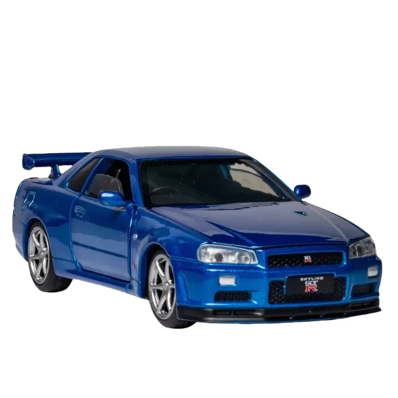 Nissan Skyline Ares GTR R34 Diecasts Veículos de brinquedo metálico para crianças, modelo de carro, alta simulação, brinquedos de coleção, novo, 1:32