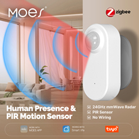 MOES Tuya ZigBee Smart Radar 24GHz mmWave Wireless Human Presence PIR Sensor App Remote Monitoring Motion&Motionless Detection