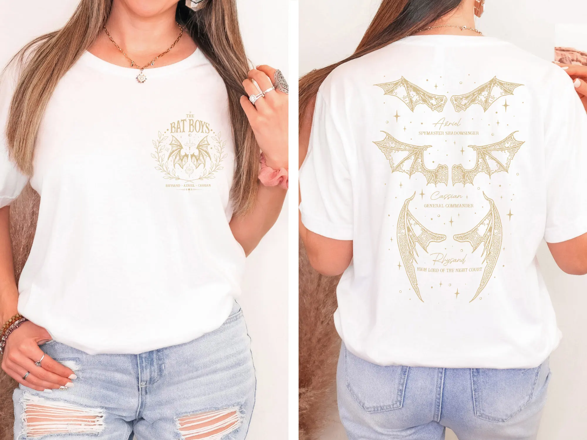 T-shirt da donna retrò Acotar The Bat Boys taglie forti in puro cotone traspirante alla moda e versatile unisex streetwear oversize