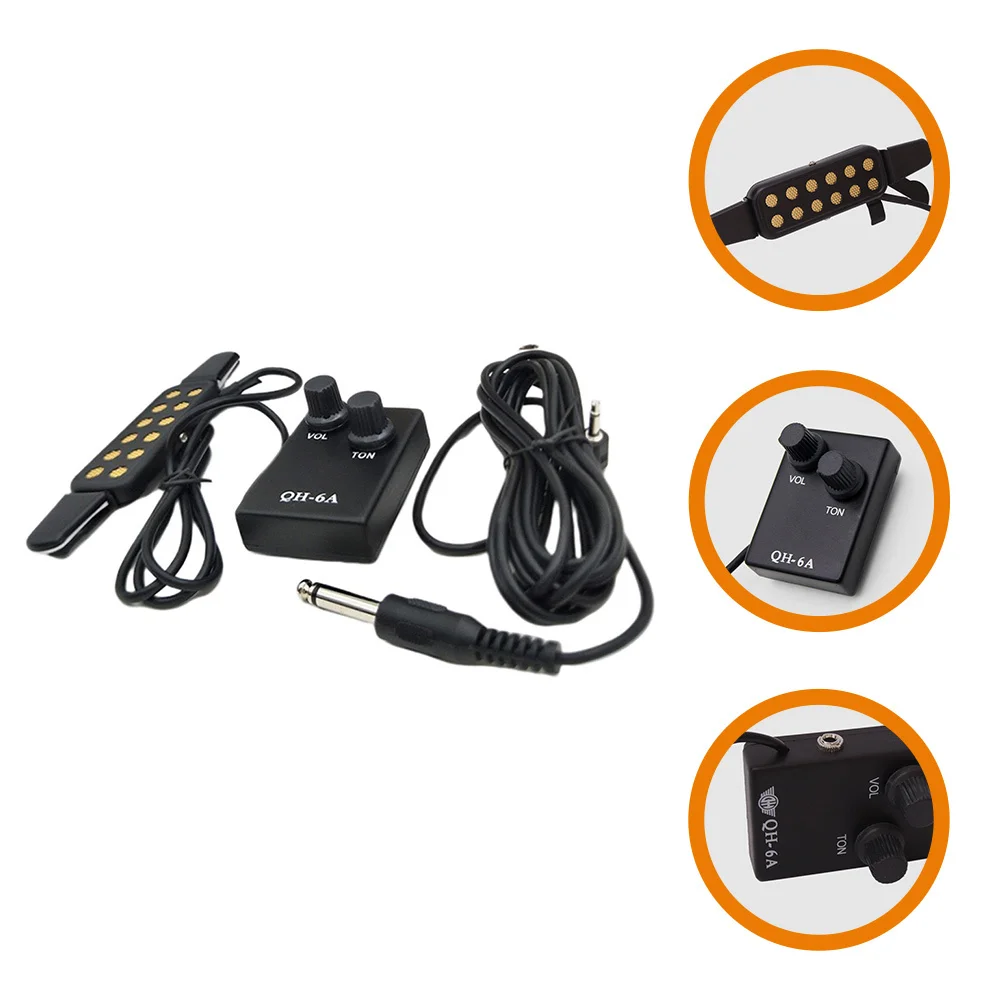 

Guitar Pickup Punch Free Adjustable Clip on Folk Guitar Ukulele Bass Sound Sound Pickup Musical Instrument Accessory