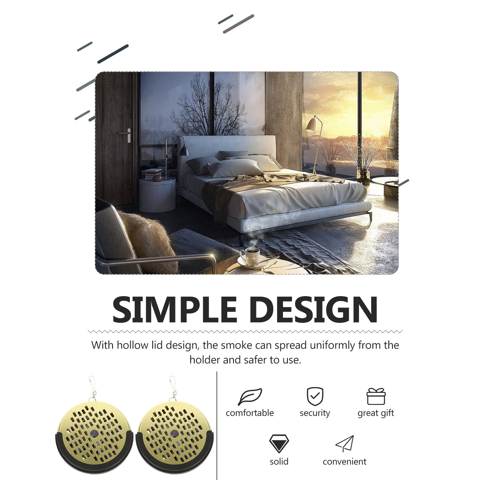 

2pcs Portable Incense Burner Metal Box Lidded Hollow Design Fireproof Holder For Home Bedroom Patio Tea