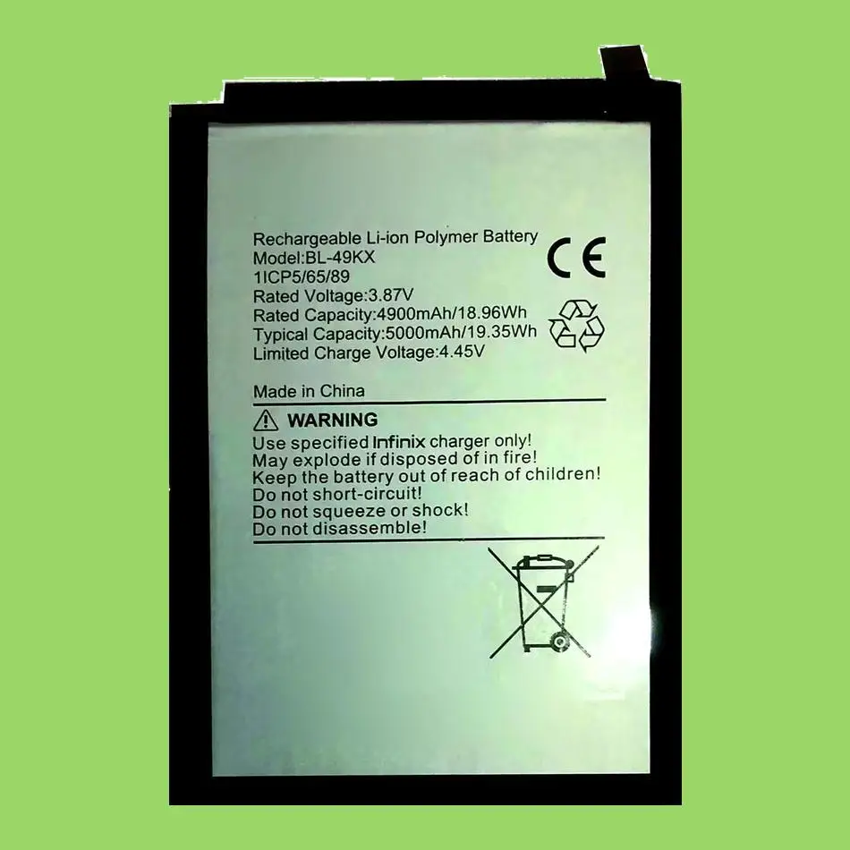 

Mobile Phone Battery BL-49KX 5000Mah For Infinix Note 12I X6819,Note 12Pro 5G,Hot 8 9 Hot8 Hot9 11 X663 12